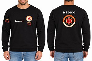 Casaco Moletom Blusão Masculino MÉDICO SAMU Bordado