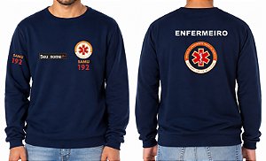 Casaco Moletom Blusão Masculino ENFERMEIRO SAMU Bordado