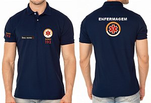 Camisa Polo Masculino ENFERMAGEM SAMU Bordado