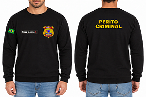 Casaco Moletom Blusão Masculino PERITO CRIMINAL Bordado