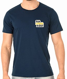 Camiseta Algodão Masculino Personalizada Sua Logomarca Bordado Peito