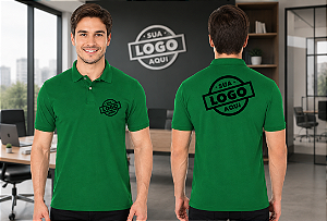 Camisa Polo Masculino Personalizado Sua Logomarca Bordado Peito e Costas