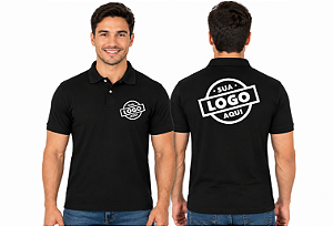 Camisa Polo Masculino Personalizado SUA LOGOMARCA Bordado Peito e Costas