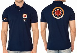 Camisa Polo Masculino SAMU 192 Bordado Peito e Costas