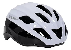 Capacete Ciclismo Tsw Team II Branco/Preto