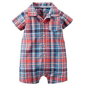 Romper xadrez azul e laranja - CARTERS