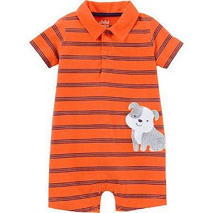 Romper em malha gola polo Cachorrinho Child of Mine made by CARTERS