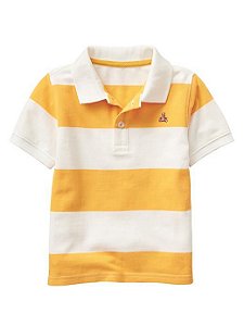 Camiseta gola polo listrada amarelo e branco - GAP