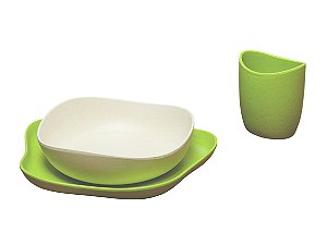 Kit Alimentação Fibra de Bambu Verde - BECOTHINGS