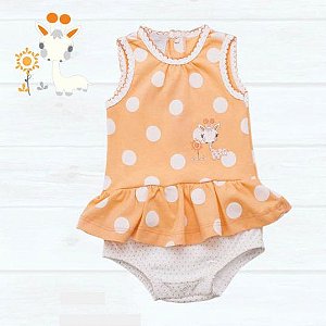 Romper em malha com babadinho Girafinha - BABY FASHION