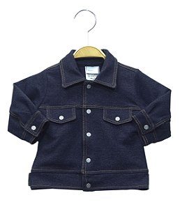 Jaqueta em moletinho imita jeans - BABY FASHION