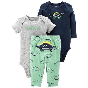 Conjunto de calça e 2 bodies Dinossauro Carter's