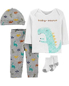 Conjunto 4 peças - pijama Baby-sauros - Carter's