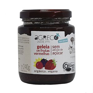 Geléia orgânica de frutas vermelhas sem açúcar Agreco - 240g