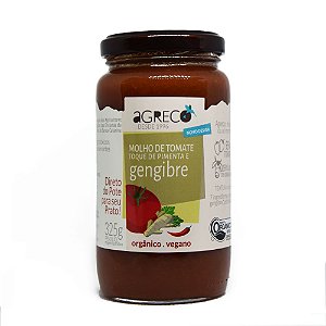Molho de tomate orgânico com pimenta e gengibre Agreco - 325g