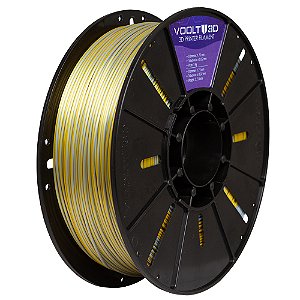 Filamento PLA Duo Color Alumínio e Dourado V-Silk High Speed | 1,75mm | 1Kg | Voolt3D