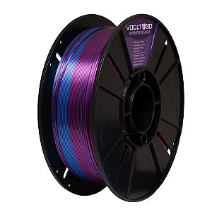 Filamento PLA Duo Color Ametista e Azul Safira V-Silk High Speed | 1,75mm | 1Kg | Voolt3D