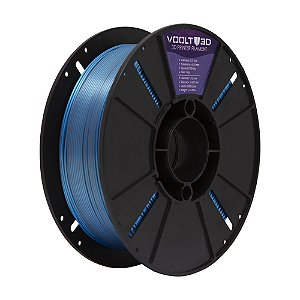 Filamento PLA Duo Color Alumínio e Azul V-Silk High Speed | 1,75mm | 1Kg | Voolt3D
