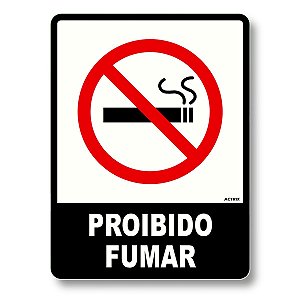 Placa de Sinalização PS 15x20 Proibido Fumar Color