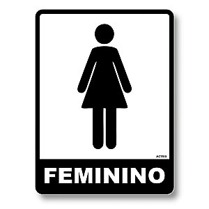 Placa de Banheiro PS 15x20 Feminino P & B
