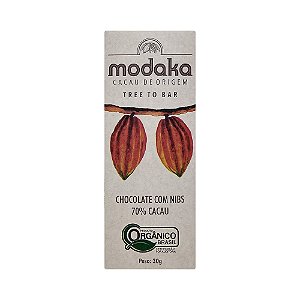 Modaka 70% com Nibs - Barra 30g