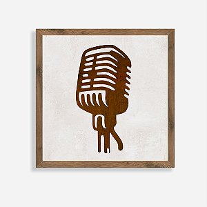 Quadro Rústico Microfone