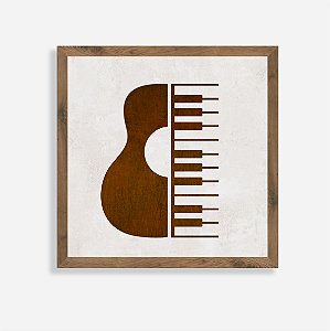 Quadro Rústico Violão & Teclado