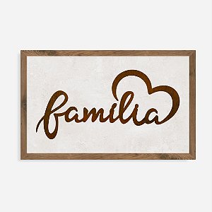 Quadro Rústico Família Coração