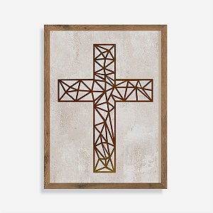 Quadro Rústico Cruz Geométrica