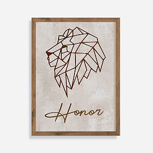 Quadro Rústico Leão Honor