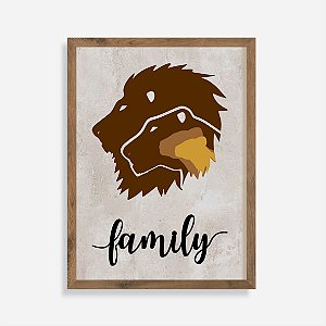 Quadro Rústico Lion Family