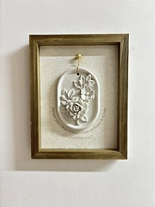Quadro Difusor "Bom Perfume de Cristo" — Moldura em Madeira e Gesso