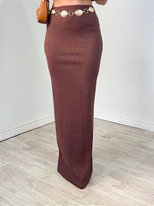 Saia Chita Longa Marrom