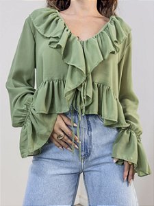 Bata Bohô Amarração Verde