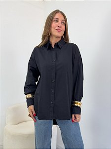 Camisa Tricoline Preta