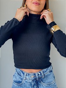 Cropped Cacharrel Preto