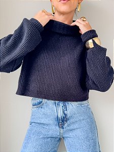 Tricô Cropped Beatriz Preto