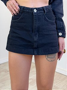Short saia jeans black