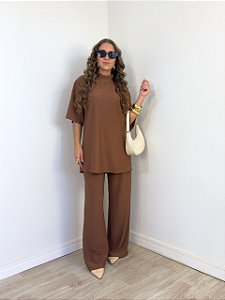Conjunto Jasmin Calça Marrom