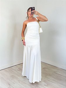 Vestido longo drapeado Dália Off