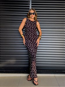 Vestido Regata Poa Preto
