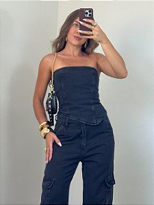 Blusa Jeans Assimétrica Lirio Black