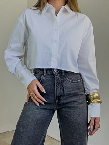 Camisa Cropped Manga Longa Off