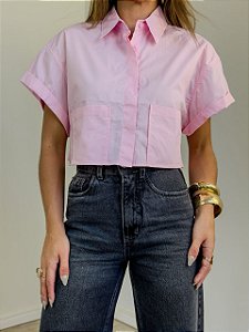 Camisa Cropped Matilde Rosa