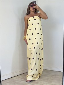 Vestido Gamboa Poá Amarelo