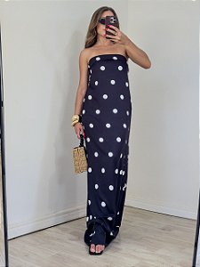 Vestido Gamboa Poá Preto