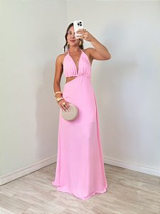 Vestido Clara Longo Rosa