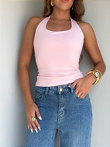 Blusa Nó Frente Unica Bella Rosa