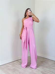 Macacão Lari Nula Manga Rosa