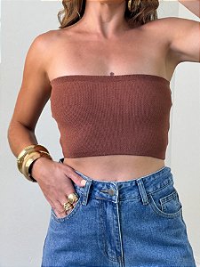 Top faixa modal marrom